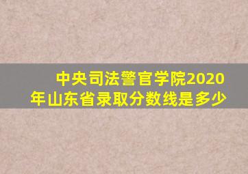 中央司法警官学院2020年山东省录取分数线是多少