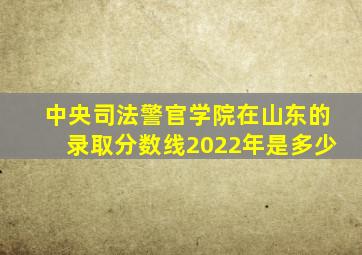 中央司法警官学院在山东的录取分数线2022年是多少