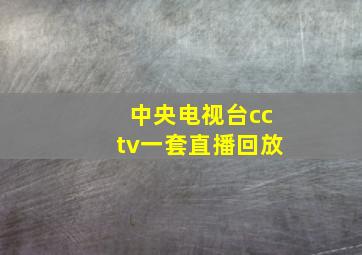 中央电视台cctv一套直播回放