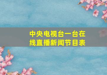 中央电视台一台在线直播新闻节目表