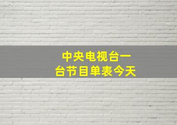 中央电视台一台节目单表今天