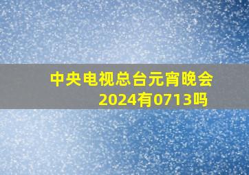 中央电视总台元宵晚会2024有0713吗