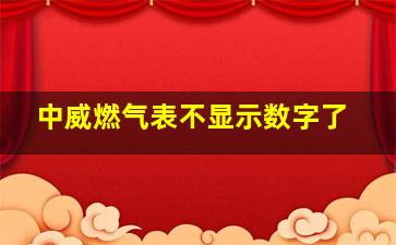 中威燃气表不显示数字了