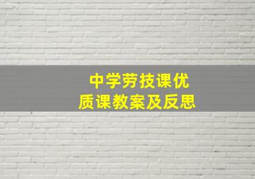 中学劳技课优质课教案及反思