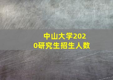 中山大学2020研究生招生人数