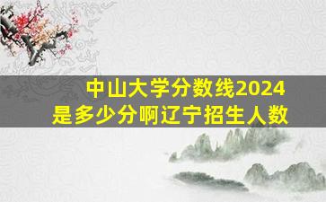 中山大学分数线2024是多少分啊辽宁招生人数