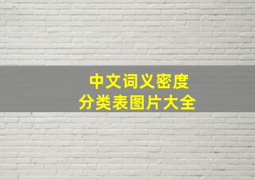 中文词义密度分类表图片大全