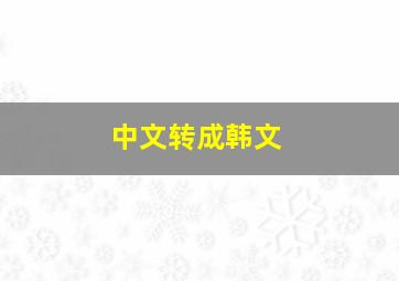 中文转成韩文