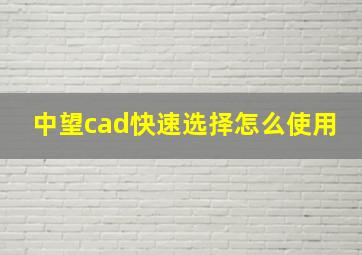 中望cad快速选择怎么使用