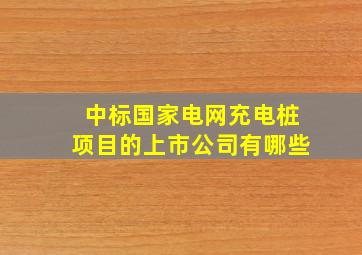 中标国家电网充电桩项目的上市公司有哪些