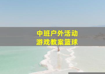 中班户外活动游戏教案篮球