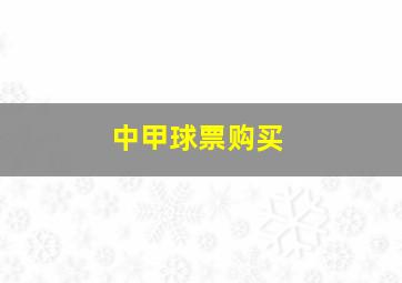 中甲球票购买