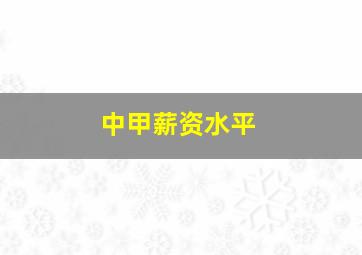 中甲薪资水平