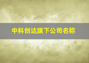 中科创达旗下公司名称