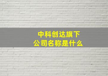 中科创达旗下公司名称是什么