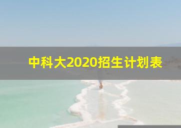 中科大2020招生计划表