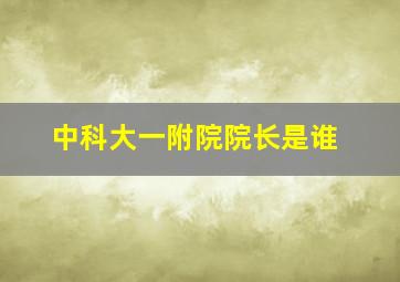 中科大一附院院长是谁