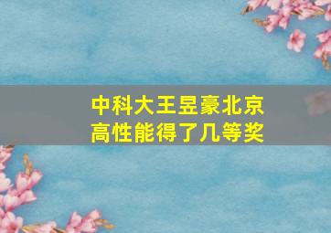 中科大王昱豪北京高性能得了几等奖