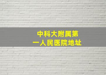 中科大附属第一人民医院地址