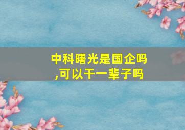 中科曙光是国企吗,可以干一辈子吗