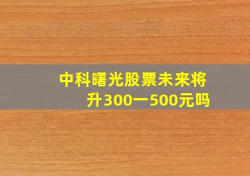 中科曙光股票未来将升300一500元吗