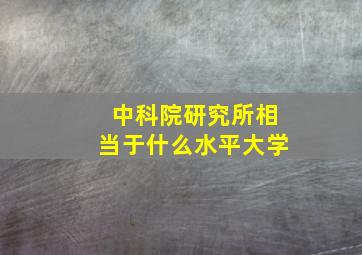 中科院研究所相当于什么水平大学