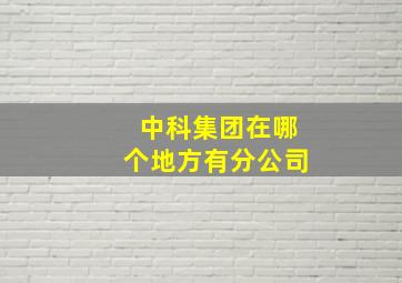 中科集团在哪个地方有分公司