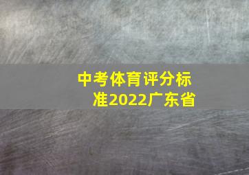 中考体育评分标准2022广东省