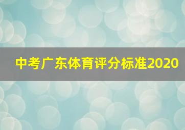 中考广东体育评分标准2020