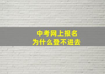 中考网上报名为什么登不进去