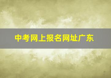 中考网上报名网址广东