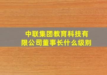 中联集团教育科技有限公司董事长什么级别