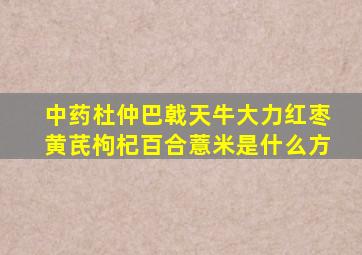 中药杜仲巴戟天牛大力红枣黄芪枸杞百合薏米是什么方