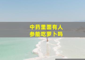 中药里面有人参能吃萝卜吗