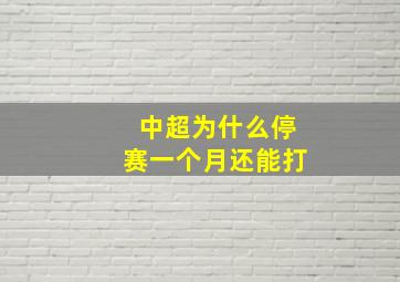 中超为什么停赛一个月还能打