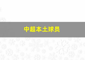 中超本土球员