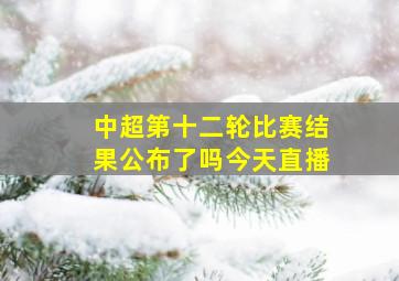 中超第十二轮比赛结果公布了吗今天直播