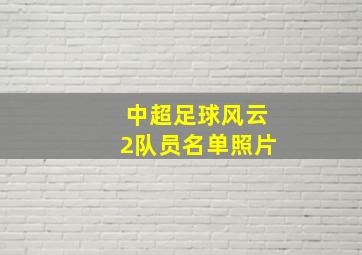 中超足球风云2队员名单照片