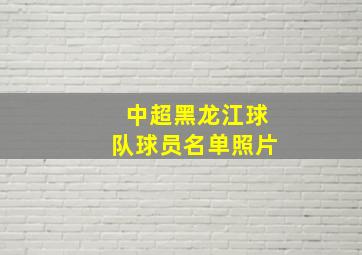 中超黑龙江球队球员名单照片