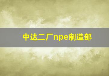 中达二厂npe制造部