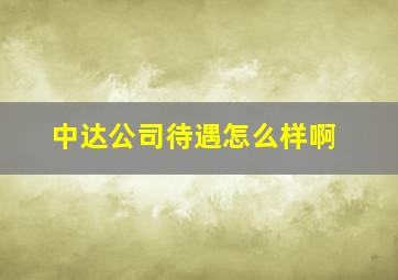 中达公司待遇怎么样啊