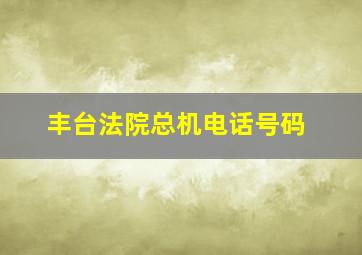 丰台法院总机电话号码