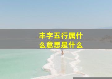 丰字五行属什么意思是什么