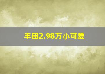 丰田2.98万小可爱