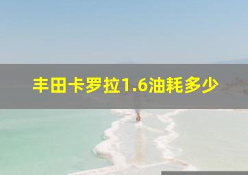 丰田卡罗拉1.6油耗多少