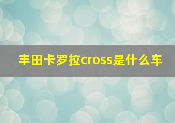 丰田卡罗拉cross是什么车