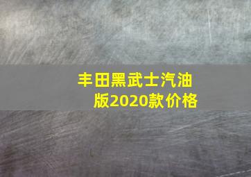 丰田黑武士汽油版2020款价格