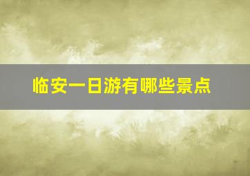 临安一日游有哪些景点