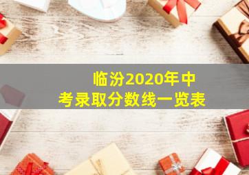 临汾2020年中考录取分数线一览表