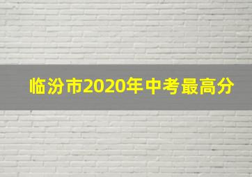 临汾市2020年中考最高分